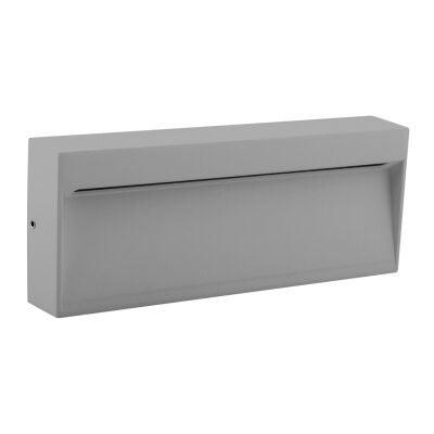 Zeke IP65 Exterior Surface Mounted LED Steplight, 3000K, Rectangle, Silver