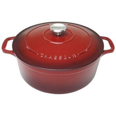 Chasseur Cast Iron Round French Oven, 24cm, Bordeaux