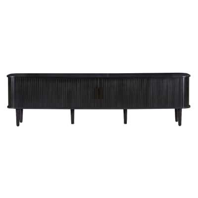 Felna Wooden Sliding Door TV Unit, 200cm, Black