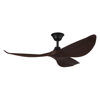 Cabarita Indoor / Outdoor DC Ceiling Fan with Remote, 125cm/50", Black / Dark Walnut