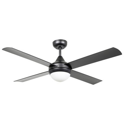 Stradbroke Indoor / Outdoor DC Ceiling Fan with Light & Remote, 122cm/48", Black