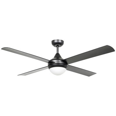 Stradbroke Indoor / Outdoor DC Ceiling Fan with Light & Remote, 132cm/52", Black