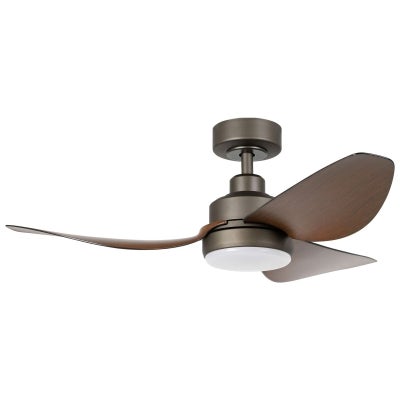 Torquay Indoor / Outdoor DC Ceiling Fan with CCT LED Light & Remote, 107cm/42", Oil Rubbed Bronze / Red Brown