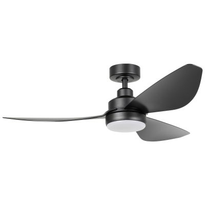 Torquay Indoor / Outdoor DC Ceiling Fan with CCT LED Light & Remote, 122cm/48", Black