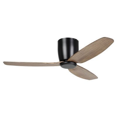 Seacliff Indoor / Outdoor DC Hugger Ceiling Fan with Remote, 112cm/44", Black / Light Walnut