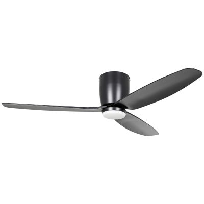 Seacliff Indoor / Outdoor DC Hugger Ceiling Fan with CCT LED Light & Remote, 132cm/52", Black
