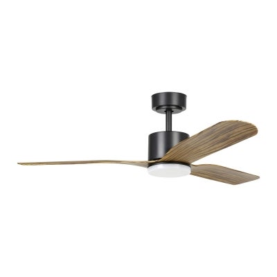 Iluka Indoor / Outdoor DC Ceiling Fan with CCT LED Light & Remote, 132cm/52", Black / Rustic Brown