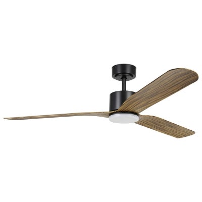 Iluka Indoor / Outdoor DC Ceiling Fan with CCT LED Light & Remote, 150cm/60", Black / Rustic Brown