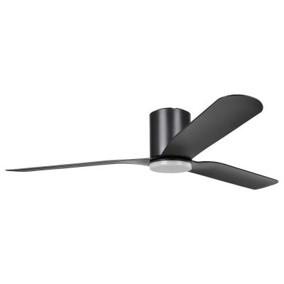 Iluka Indoor / Outdoor DC Hugger Ceiling Fan with CCT LED Light & Remote, 150cm/60", Black