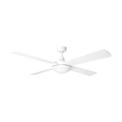 Tempest AC Ceiling Fan with CCT Dimmable LED Light, 132cm/52'', White