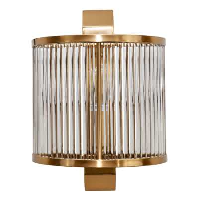 Hayworth Metal & Glass Tube Wall Sconce, Brass