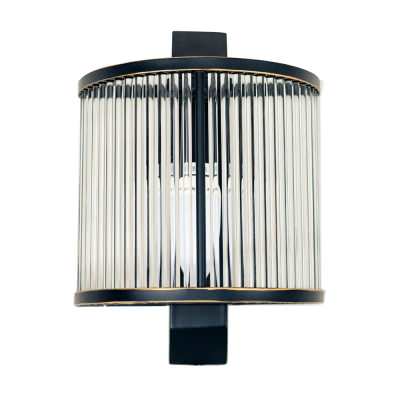 Hayworth Metal & Glass Tube Wall Sconce, Antique Black