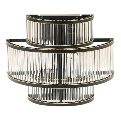 Fontaine Metal & Glass Tube Cascade Wall Sconce, Antique Black