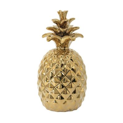 Tahlee Ceramic Pineapple Ornament, Small, Gold
