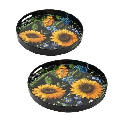 Sunflower Boutique 2 Piece Round Tray Set