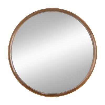 Yarrabah Timber Frame Round Wall Mirror, 80cm