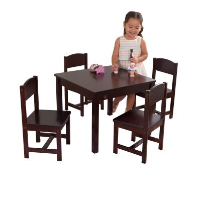 Kidkraft Farmhouse 5 Piece Kids Table & Chairs Set, Espresso 