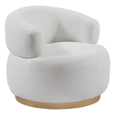 Arsizio Boucle Fabric Swivel Tub Chair