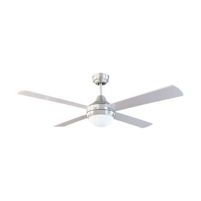 Tempo Plus AC Ceiling Fan with Light, 122cm/48'', Brushed Aluminium