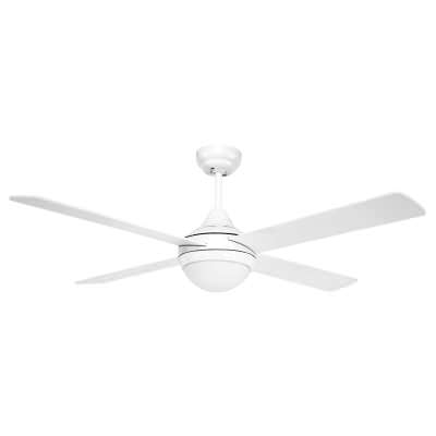 Tempo Plus AC Ceiling Fan with Light, 132cm/52'', White