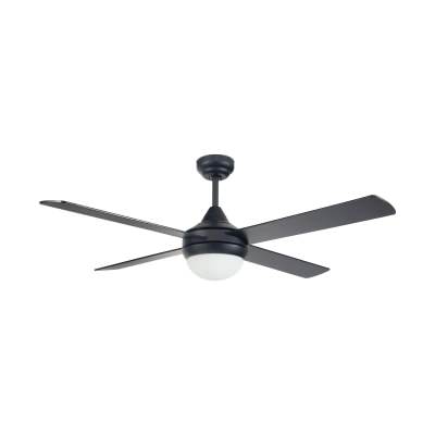 Tempo Plus AC Ceiling Fan with Light, 132cm/52'', Black