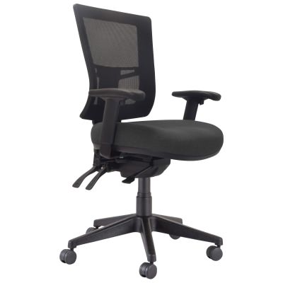 Buro Metro II Mesh Mid Back Fabric Office Chair with Arm, Nylon Base, Charcoal / Black
