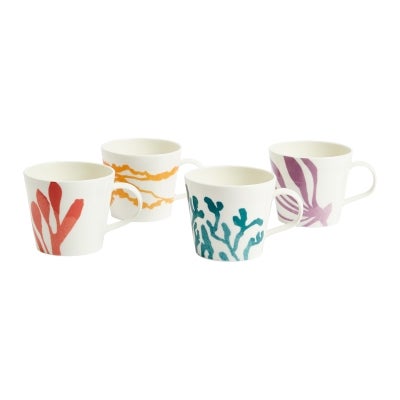 Royal Doulton 1815 Bright Seaweed Porcelain Mug, 400ml, Set of 4