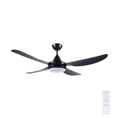 Vector Indoor / Outdoor DC Ceiling Fan with CCT Dimmable LED Light, 122cm/48', Black