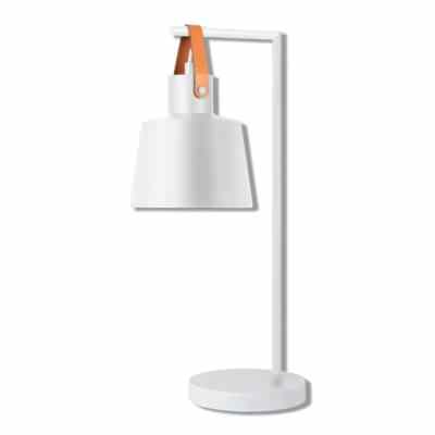 Strap Metal Table Lamp, White