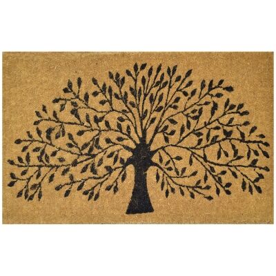 Tree of Life Premium Handwoven Coir Doormat, 80x50cm
