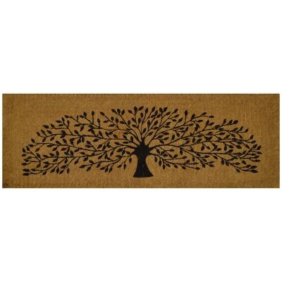 Tree of Life Premium Handwoven Coir Doormat, 120x40cm
