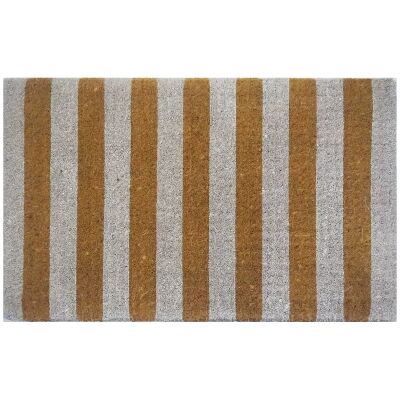 Jesmond Premium Hand Loomed Coir Doormat, 80x50cm, Natural / White