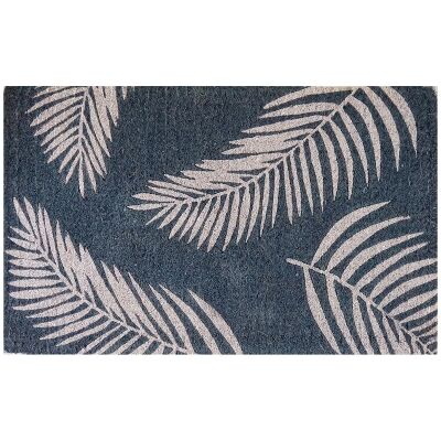 Fern Hand Loomed Premium Coir Doormat,  80x50cm, Dark Grey
