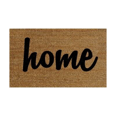 Script Home Hand Loomed Premium Coir Doormat, 80x50cm, Natural / Black