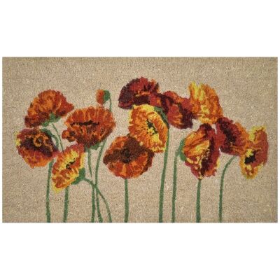 Poppies Coir Doormat, 75x45cm