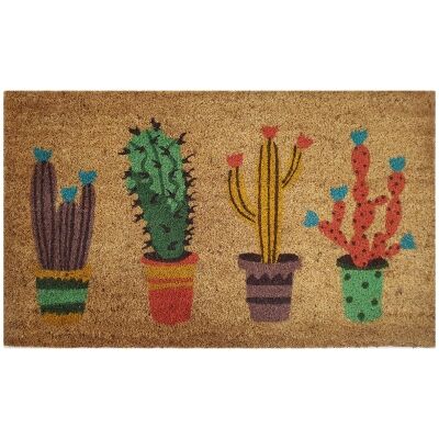 Fun Cacti Coir Doormat, 75x45cm