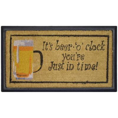 Beer O clock Coir & Rubber Doormat, 70x40cm