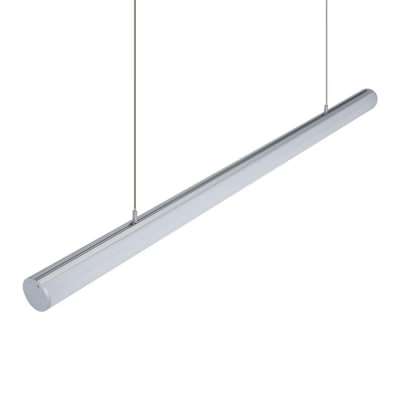 Pipe Aluminium Dimmable LED Linear Pendant Light, 120cm, 3000K, Silver