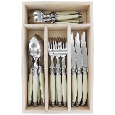 Andre Verdier Debutant Cutlery Set, 24 Piece, Ivory
