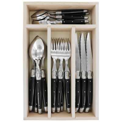 Andre Verdier Debutant Cutlery Set, 24 Piece, Black