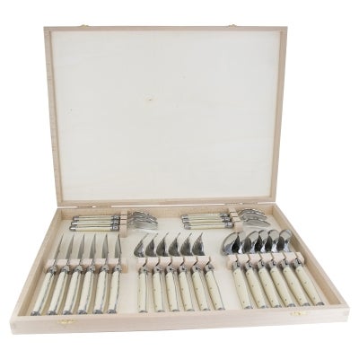 Andre Verdier Laguiole Classique Cutlery Set, 24 Piece, Ivory