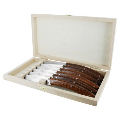 Andre Verdier Le Thiers Elegance Steak Knife Set, 6 Piece, Snakewood