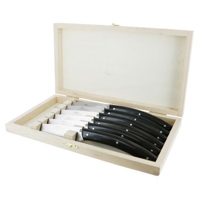 Andre Verdier Le Thiers Elegance Steak Knife Set, 6 Piece, Ebony