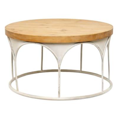 Martinique Timber & Iron Round Coffee Table, 60cm