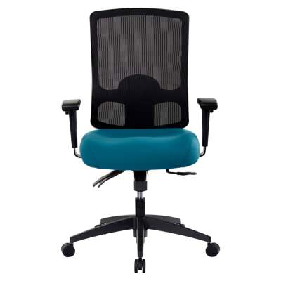 Buro Tidal Mesh Back Fabric Office Chair with Arms, Black / Teal