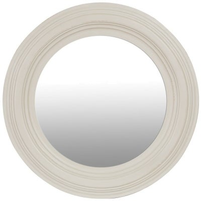 Portal Timber Frame Round Wall Mirror, 90cm, White