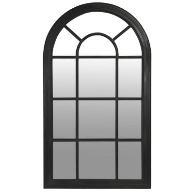 Verandah Timber Frame Arched Windowpane Wall / Floor Mirror, 190cm