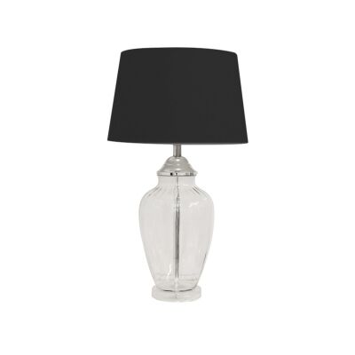 Addison Glass Table Lamp, Clear / Black