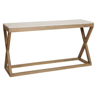Maine Marble & Mango Wood Console Table, 150cm