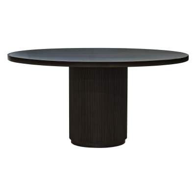 Zareth Mahogany Timber Round Dining Table, 152cm, Licorice